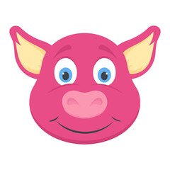 
A cute pig head mascot
