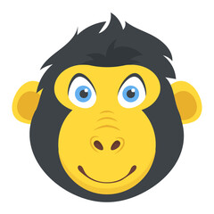 
Chimpanzee head of cartoon animal 
