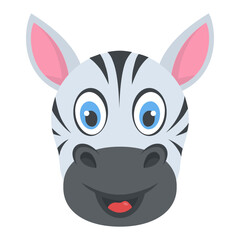 Fototapeta na wymiar A smiling zebra with black and white strips 