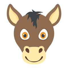 
A cute horse head, domestic animal
