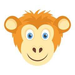 
Chimpanzee head of cartoon animal 
