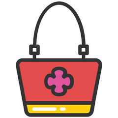 
A colorful ladies handbag resembling sac
