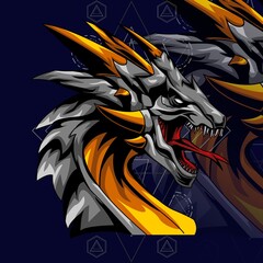 DRAGON VECTOR HEAD ANGRY