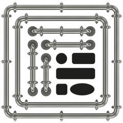 Worn metal pipe set to design.