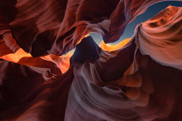 canyon antelope arizona - abstract colorful and structure background sandstone wall - obrazy, fototapety, plakaty