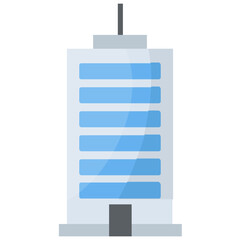 
Flat icon design of high rise building
