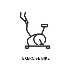 Exercise bike flat line icon. Vector illustration indoor cycling.