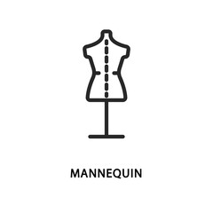 Tailor mannequin flat line icon. Vector illustration sewing equipment.