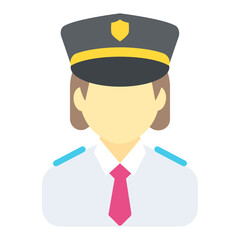 Obraz premium This policewoman with blue hat, which features a gold badge or shield in the middle 