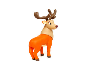 Deer toy isolated on white background