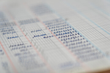 Fototapeta premium closeup of old ledger.