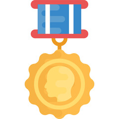 
A sport ribbon badge, victory emblem flat icon
