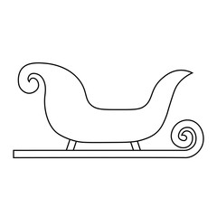 Simple illustration of Christmas sleigh of santa claus for Christmas holiday