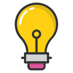 
An incandescent light bulb flat design icon 
