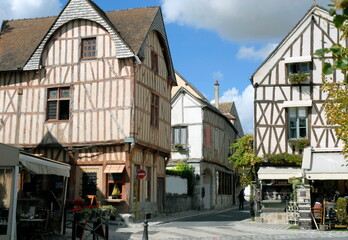 ville de Provins, maisons à colombages de la cité médiévale, département de Seine-et-Marne, France