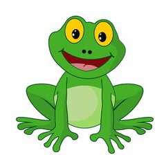 isolated frog cartoon on withe. - obrazy, fototapety, plakaty