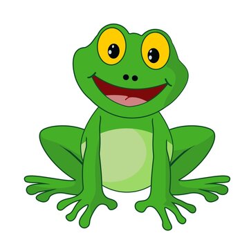 isolated frog cartoon on withe.