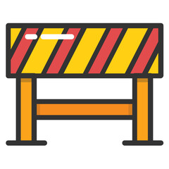  Road Barrier Vector Icon 