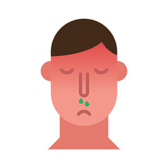 person with nose flu flat style icon