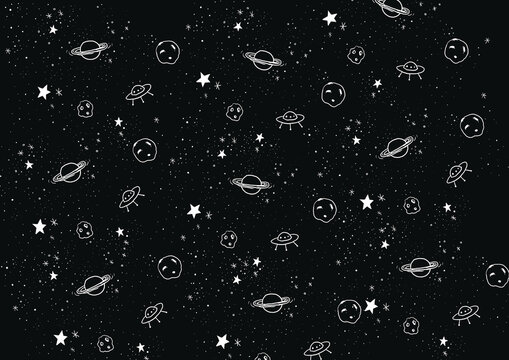 Czarne Tło, planety, meteoryty kosmos i konstelacje.