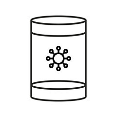 pot with covid19 virus particle line style