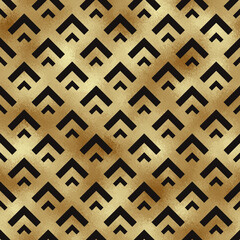 Seamless pattern in art deco style with golden glittering background. - obrazy, fototapety, plakaty