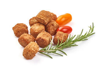 Chicken meatballs, isolated on white background