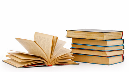 Fototapeta premium open book isolated on a white background.