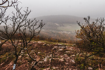 Autumn landscape views of Buda Hills in Budapest