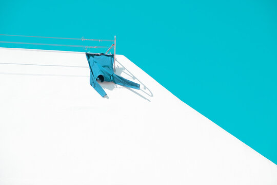 A Clothesline on the roofs of Olhao, Algarve - Portugal