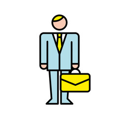 business man with portfolio avatar character