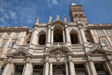 Fototapeta na wymiar Panoramic view of exterior of the Basilica di Santa Maria Maggiore