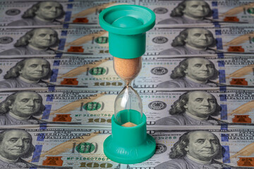 Time and money close up. Time is money.