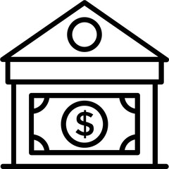 
A banknote on a home concept of bank building
