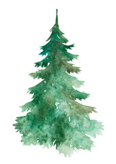 Watercolor Christmas tree