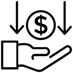 
A hand presenting dollar coin concept of cash offer

