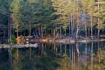 Nature of Oslomarka, Norway. Trekking is very popular in Norway.