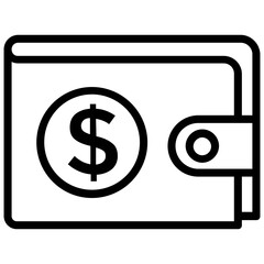 
A wallet with dollar sign concept of cash amount
