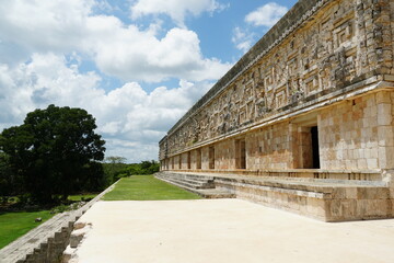 uxmal, mexico, yucatan. monument, pyramid, unesco, buildings, merida, campeche, sky, nature