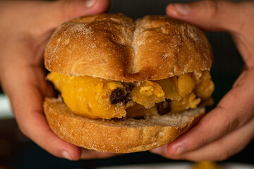 Peruvian food Tamale. Corn food hand made. Peruvian traditional food