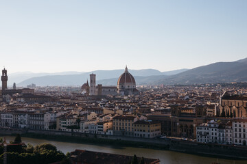 Fototapeta na wymiar Panoramic view of Florence city from Piazzale Michelangelo