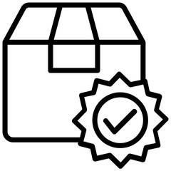 
A delivery box with check mark concept of order ready to deliver
