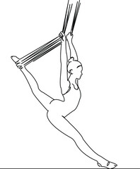 yoga in hammocks stretching