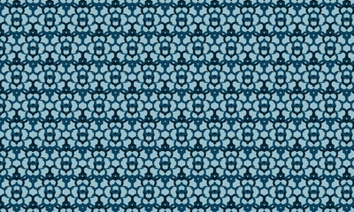  blue mosaic pattern with floral design.