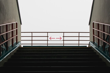 Wide staircase in a large sports complex