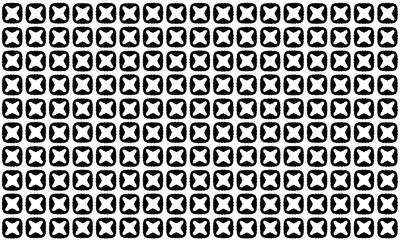 geometric pattern of small elements with square shapes and white crosses.