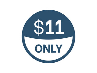 $11 Dollar price icon. 11 USD Price Tag
