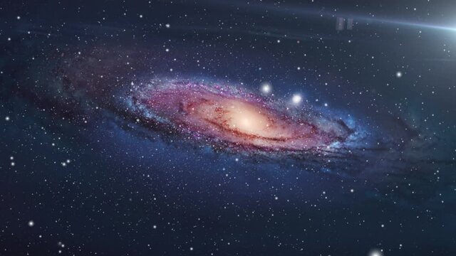 a spiral galaxy moving in the universe