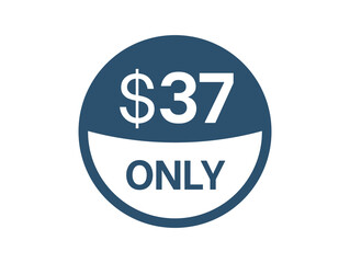 $37 Dollar price icon. 37 USD Price Tag