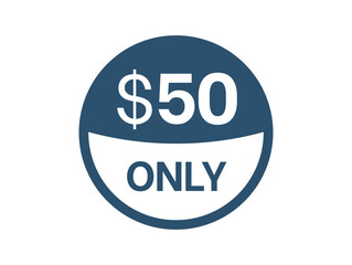 $50 Dollar price icon. 50 USD Price Tag